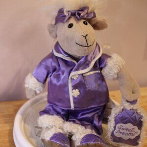 Jellycat sleepyhead sheep NWT purple silky pajamas sweet dreams pillow ex cond.